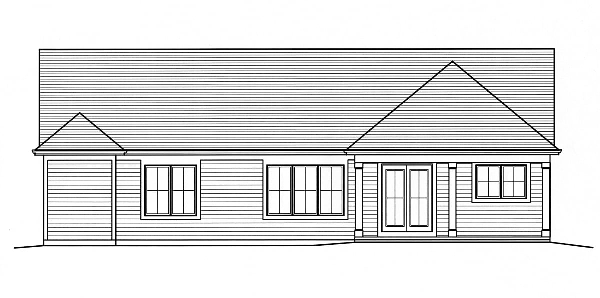 House Plan 80629 Rear Elevation