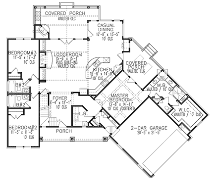 House Plan 80701 First Level Plan