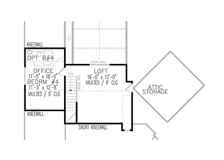 House Plan 80701 Second Level Plan