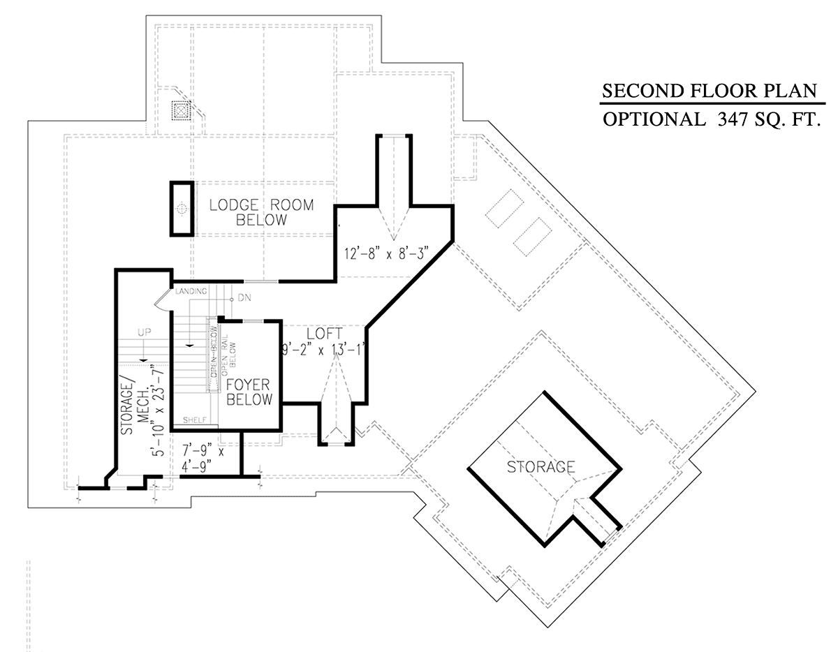 Cabin Cottage Craftsman Level Two of Plan 80702