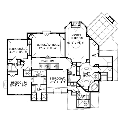 House Plan 80705 Second Level Plan