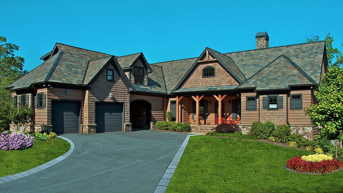 Cottage, Craftsman Plan with 3005 Sq. Ft., 5 Bedrooms, 6 Bathrooms, 1 Car Garage Elevation