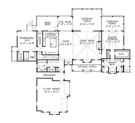 House Plan 80708 First Level Plan