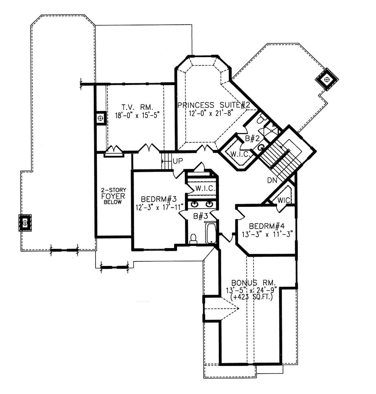 Craftsman European French Country New American Style Level Two of Plan 80709