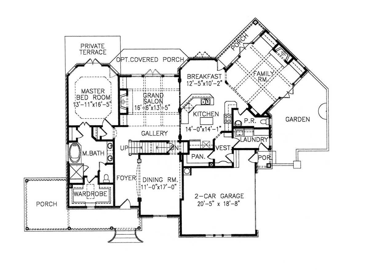 Country Farmhouse New American Style Southern Level One of Plan 80710