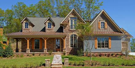 Country Farmhouse New American Style Southern Elevation of Plan 80710