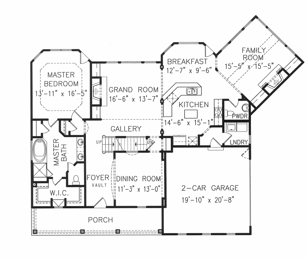 Country Farmhouse Southern Level One of Plan 80713