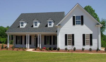 Country Farmhouse Southern Elevation of Plan 80713