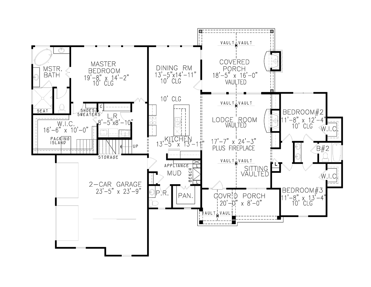 Country Farmhouse Ranch Southern Level One of Plan 80715