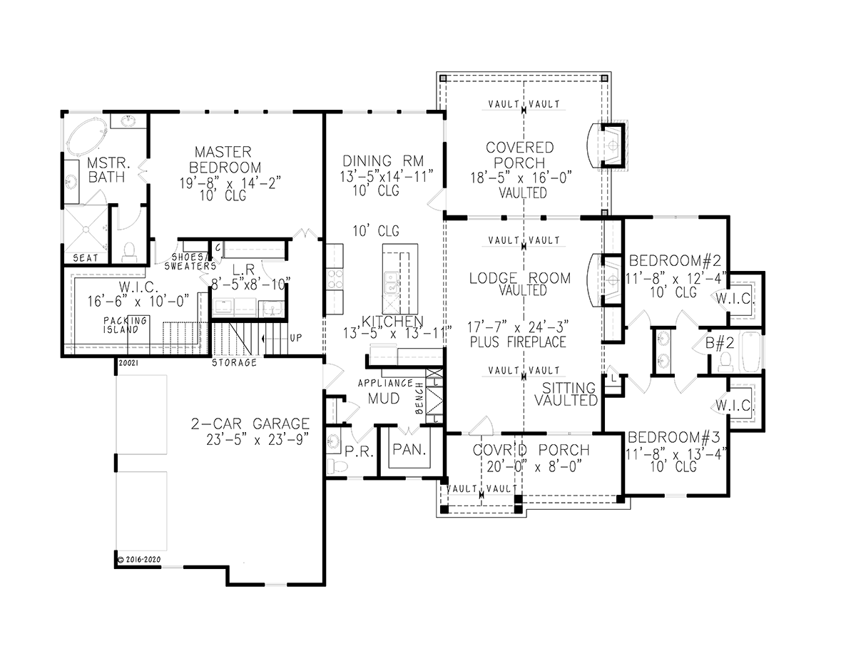 Country Farmhouse Southern Level One of Plan 80716