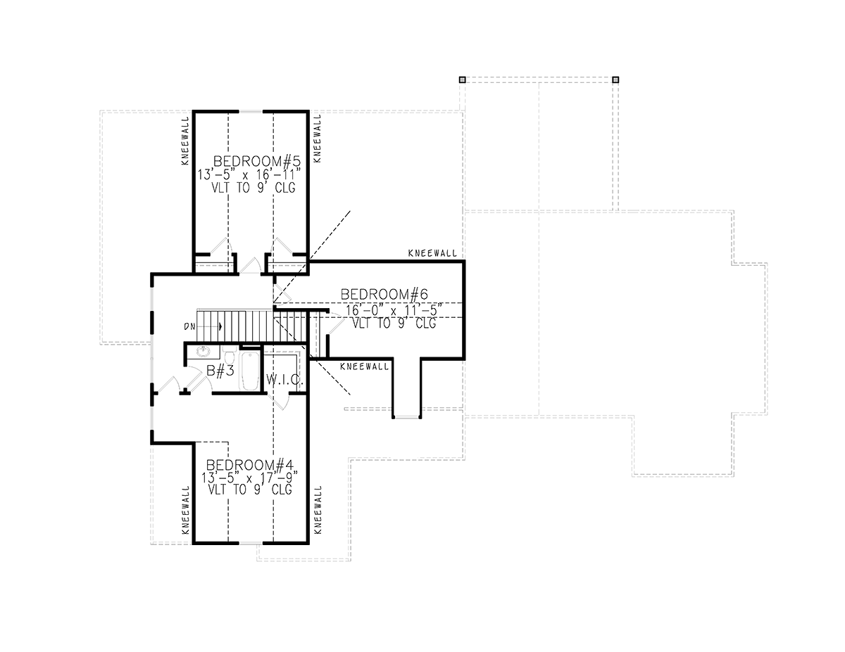 Country Farmhouse Southern Level Two of Plan 80716