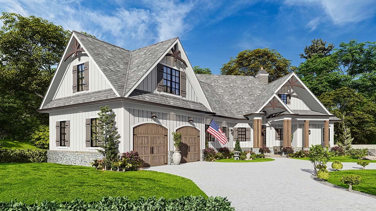 Country, Craftsman, New American Style Plan with 2269 Sq. Ft., 3 Bedrooms, 3 Bathrooms, 2 Car Garage Picture 3