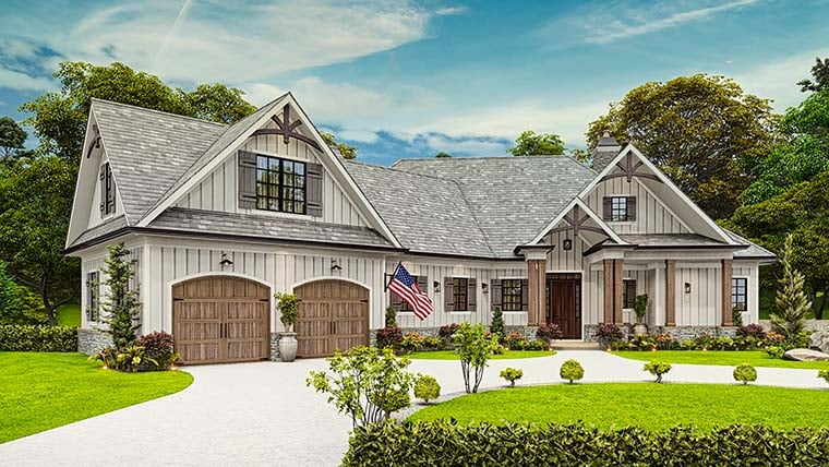 Country, Craftsman, New American Style Plan with 2269 Sq. Ft., 3 Bedrooms, 3 Bathrooms, 2 Car Garage Picture 6