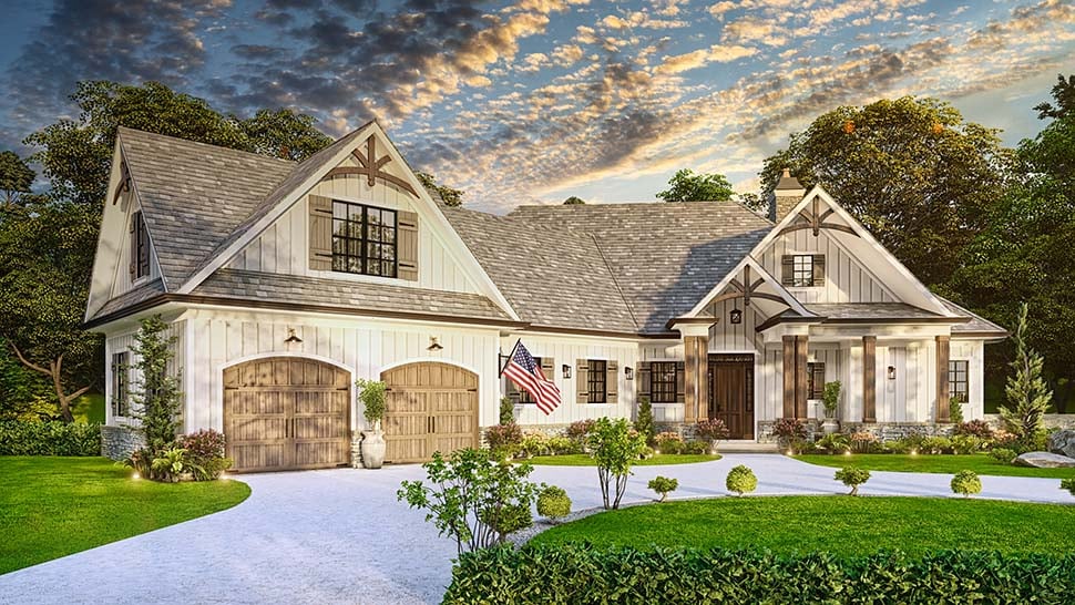 Country, Craftsman, New American Style Plan with 2269 Sq. Ft., 3 Bedrooms, 3 Bathrooms, 2 Car Garage Picture 7