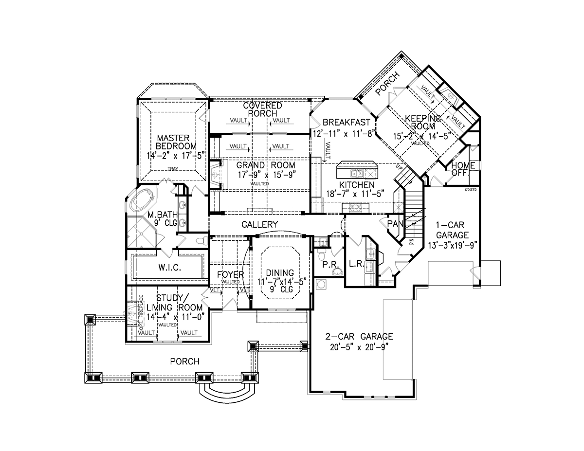 Country Farmhouse Southern Traditional Level One of Plan 80720