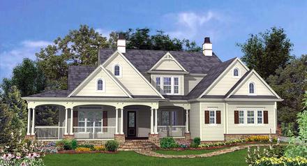 Country Farmhouse Southern Traditional Elevation of Plan 80720