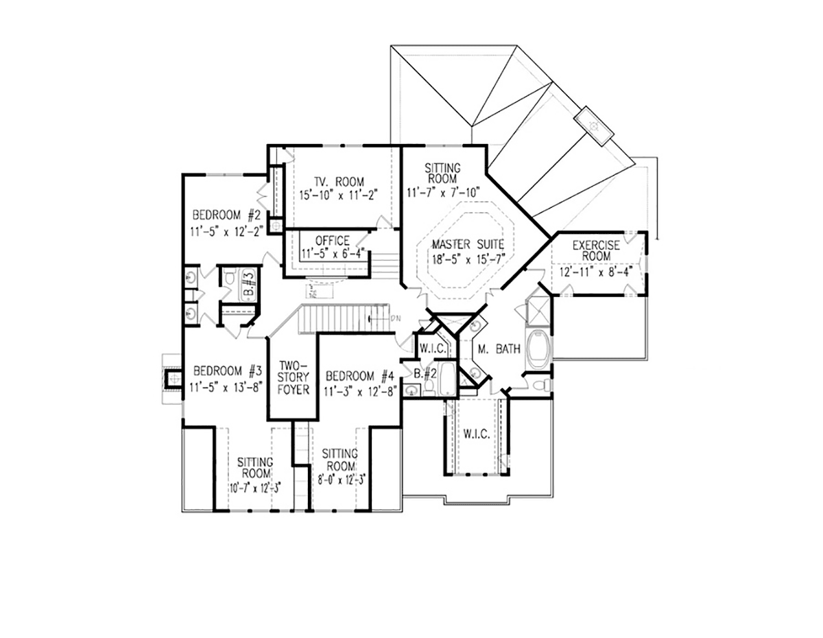 Country Farmhouse Southern Level Two of Plan 80721