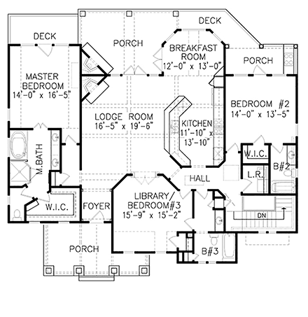 House Plan 80722 First Level Plan