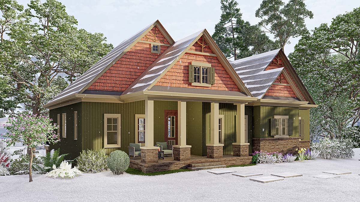 Bungalow, Craftsman Plan with 1997 Sq. Ft., 3 Bedrooms, 3 Bathrooms, 2 Car Garage Picture 3
