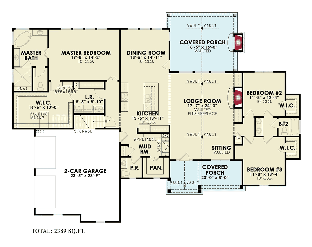 Farmhouse Ranch Southern Level One of Plan 80723