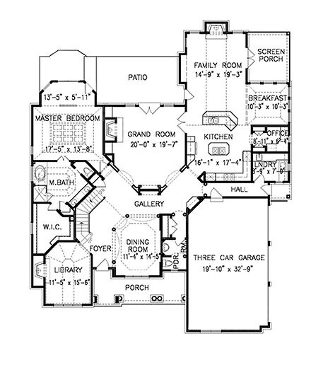 House Plan 80729 First Level Plan