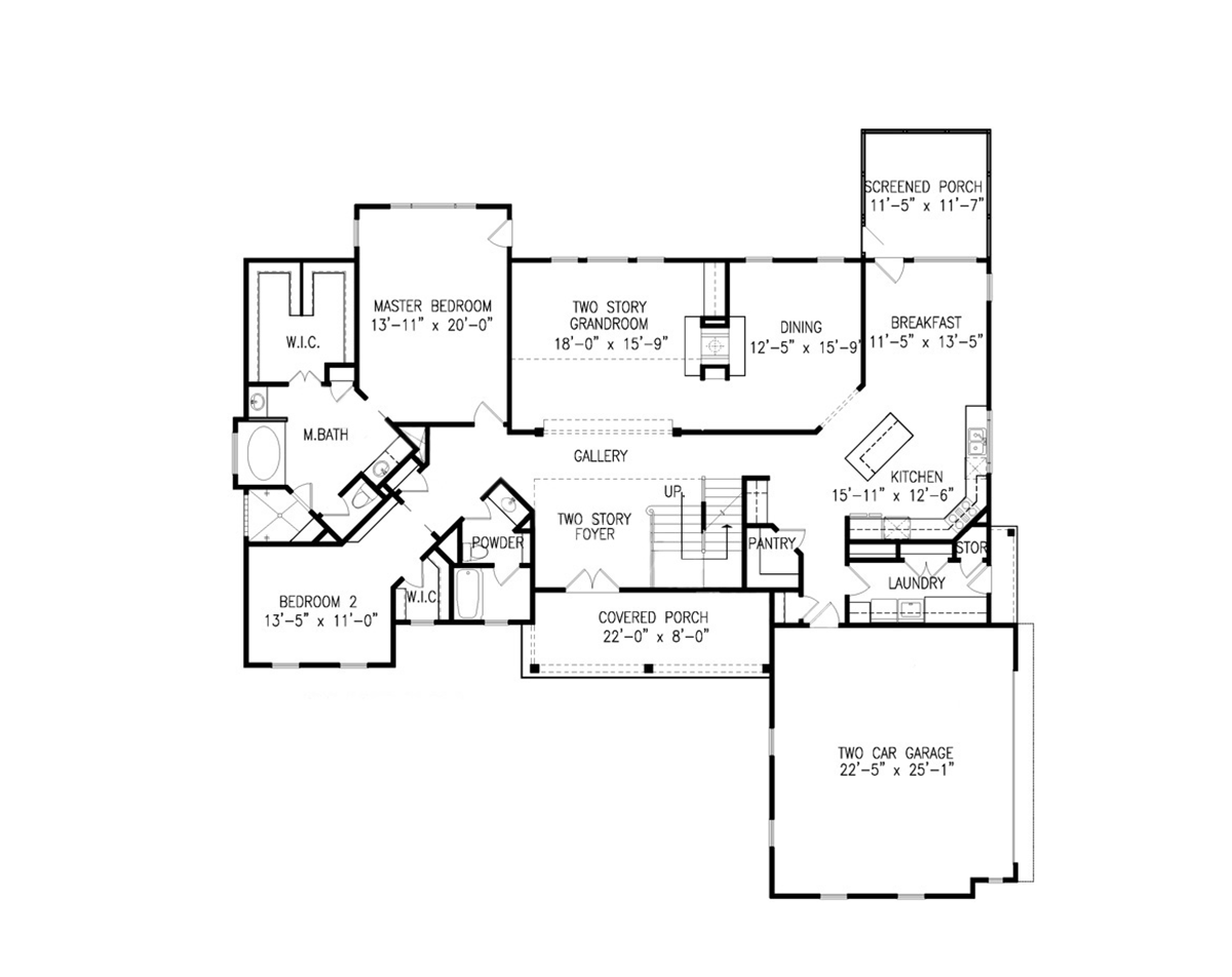 Country Craftsman Level One of Plan 80735