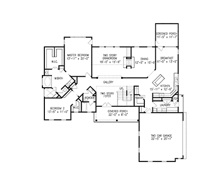 House Plan 80735 First Level Plan