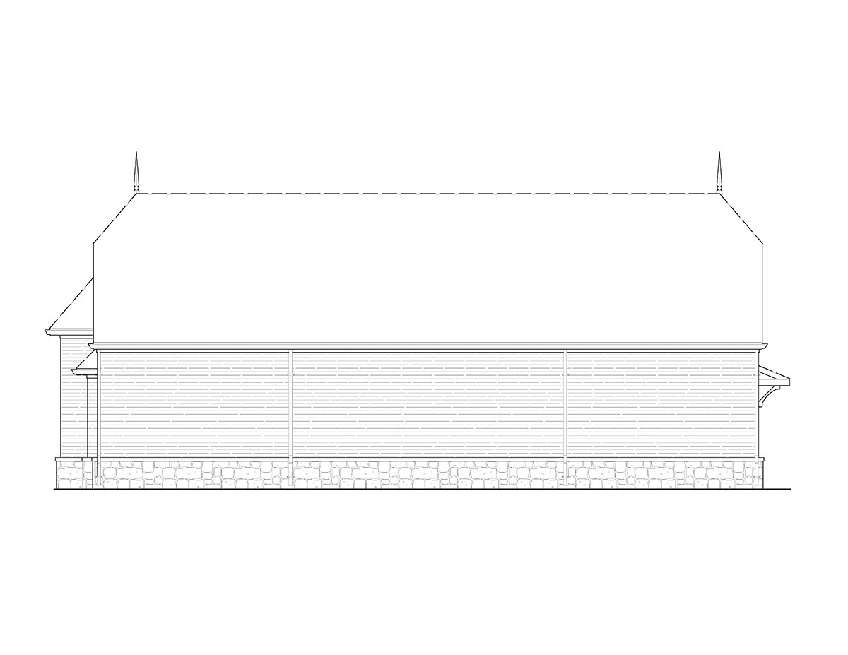 European French Country Rear Elevation of Plan 80736