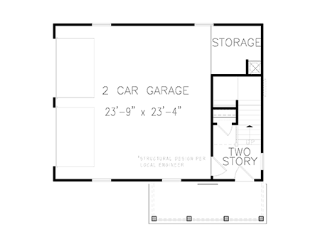 Garage Plan 80738 - 2 Car Garage First Level Plan