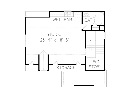 Garage Plan 80738 - 2 Car Garage Second Level Plan