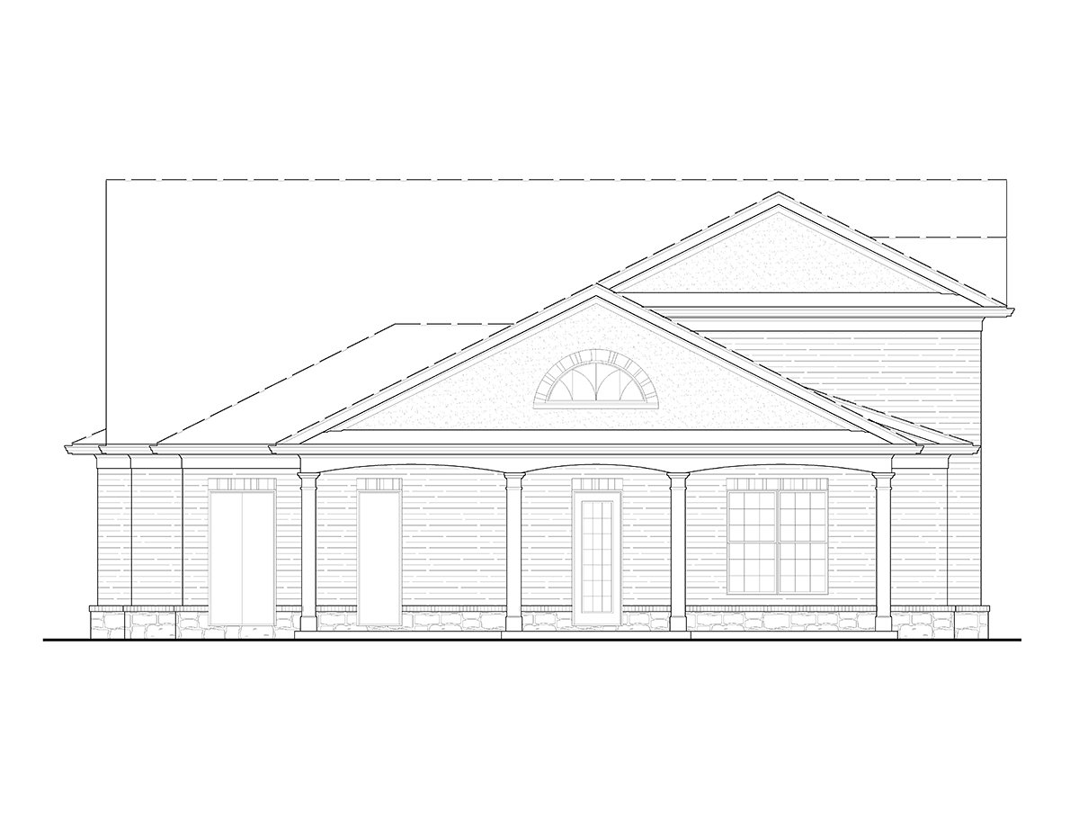 European Rear Elevation of Plan 80739