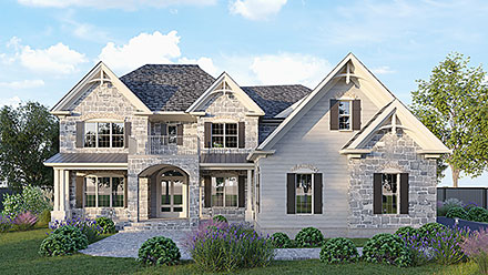 Craftsman New American Style Traditional Elevation of Plan 80743