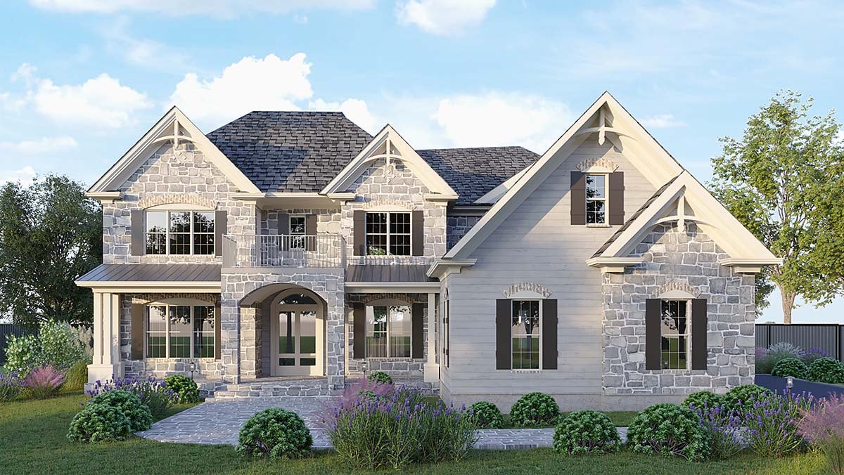 Craftsman, New American Style, Traditional Plan with 4626 Sq. Ft., 4 Bedrooms, 4 Bathrooms, 3 Car Garage Elevation