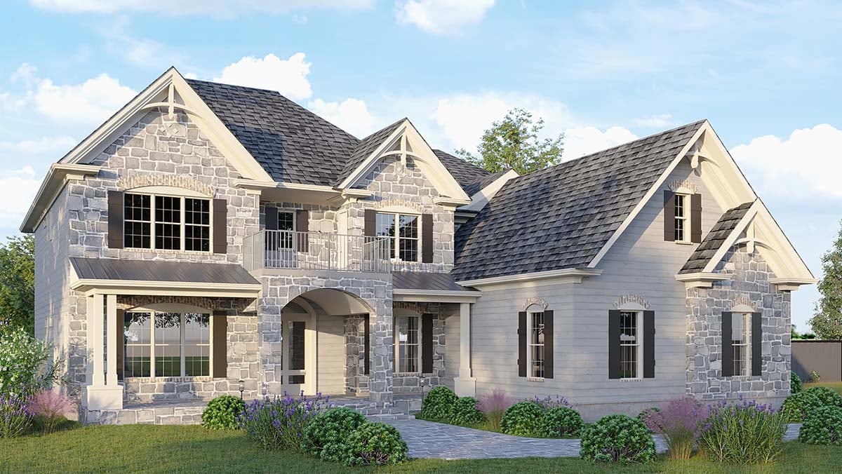 Craftsman, New American Style, Traditional Plan with 4626 Sq. Ft., 4 Bedrooms, 4 Bathrooms, 3 Car Garage Picture 3