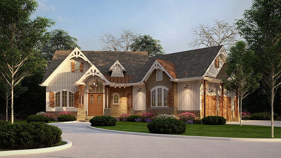 Bungalow, Craftsman, New American Style, Ranch Plan with 2512 Sq. Ft., 3 Bedrooms, 2 Bathrooms, 2 Car Garage Picture 5