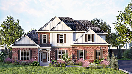 Country Traditional Elevation of Plan 80748