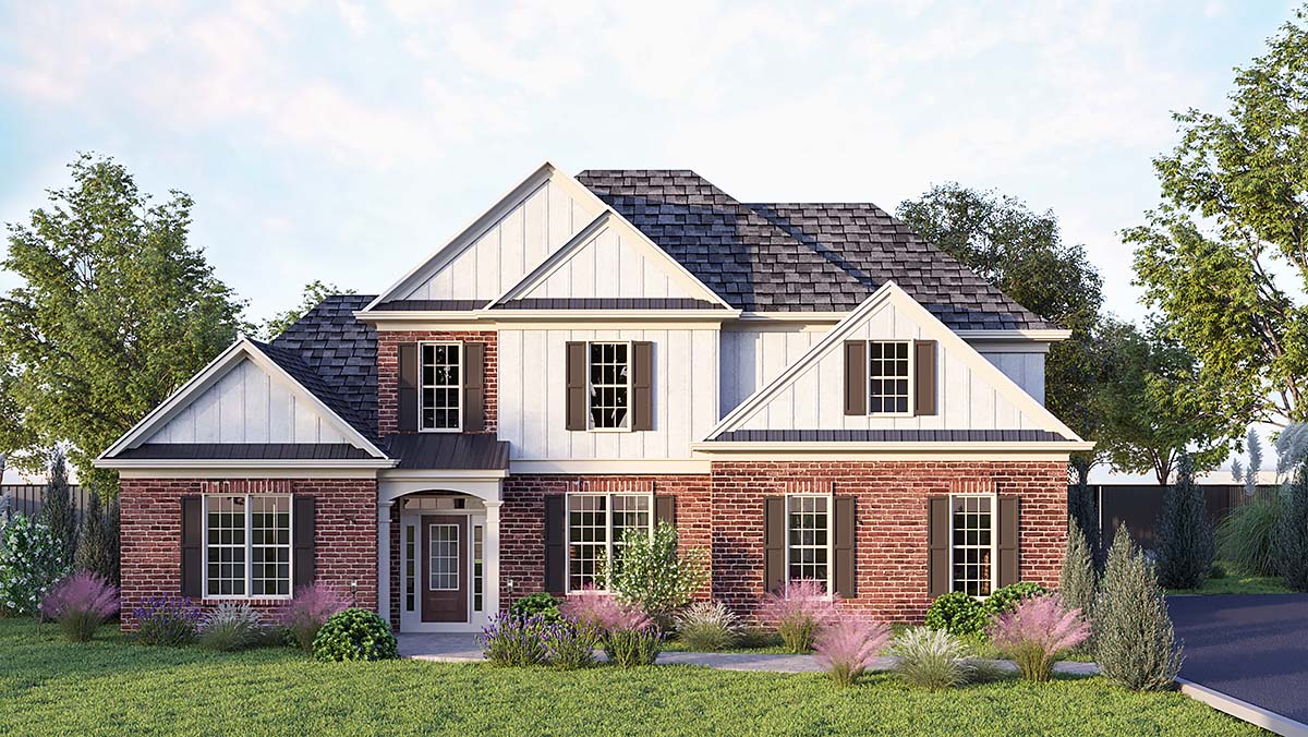 Country, Traditional Plan with 2032 Sq. Ft., 3 Bedrooms, 3 Bathrooms, 2 Car Garage Elevation