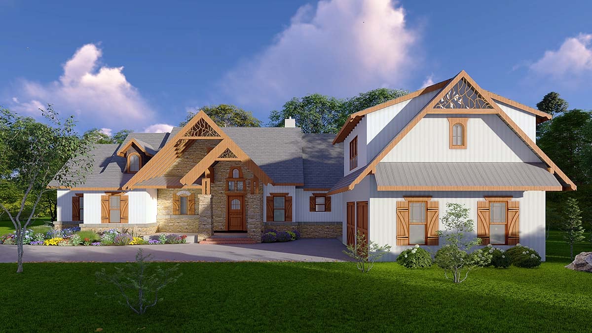 Country, Craftsman, Farmhouse, Ranch, Southern, Traditional Plan with 2940 Sq. Ft., 5 Bedrooms, 4 Bathrooms, 2 Car Garage Picture 2