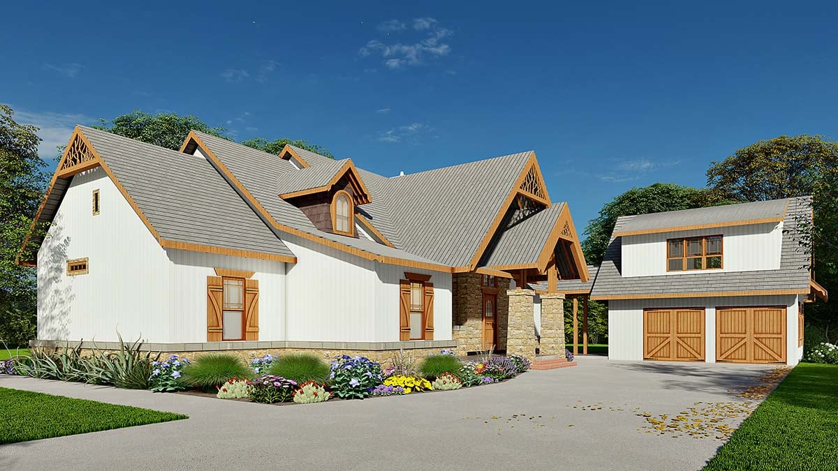 Country, Craftsman, Farmhouse, Ranch, Southern, Traditional Plan with 2940 Sq. Ft., 5 Bedrooms, 4 Bathrooms, 2 Car Garage Picture 3