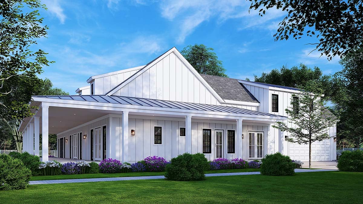 Cottage, Country, Farmhouse, Southern Plan with 3152 Sq. Ft., 3 Bedrooms, 4 Bathrooms, 2 Car Garage Picture 2