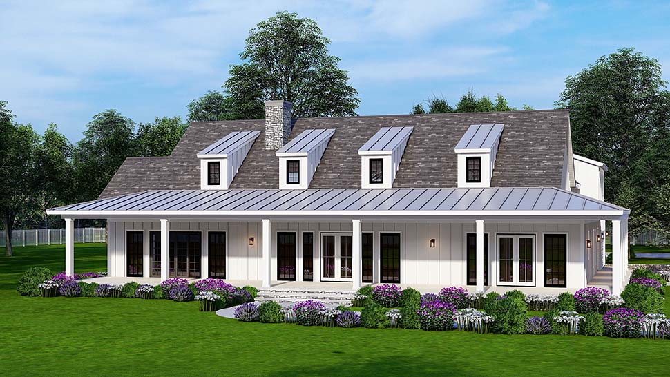 Cottage, Country, Farmhouse, Southern Plan with 3152 Sq. Ft., 3 Bedrooms, 4 Bathrooms, 2 Car Garage Picture 4