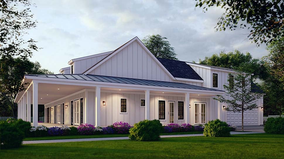 Cottage, Country, Farmhouse, Southern Plan with 3152 Sq. Ft., 3 Bedrooms, 4 Bathrooms, 2 Car Garage Picture 9