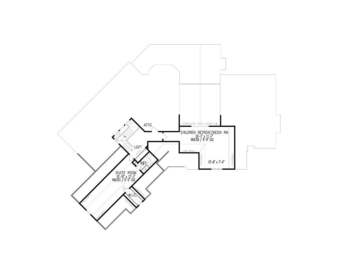 Country Craftsman Farmhouse Southern Traditional Level Two of Plan 80754