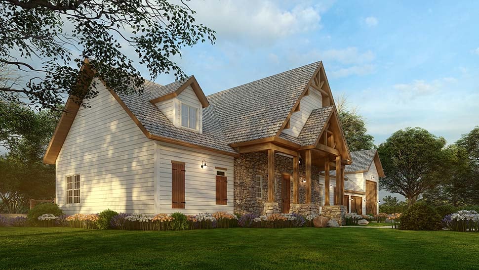 Barndominium, Craftsman, Farmhouse, New American Style Plan with 2142 Sq. Ft., 3 Bedrooms, 3 Bathrooms, 3 Car Garage Picture 7
