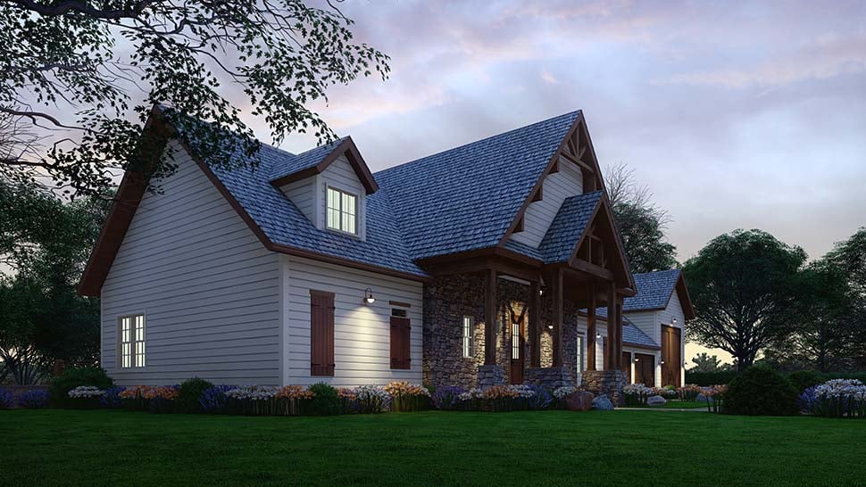 Barndominium, Craftsman, Farmhouse, New American Style Plan with 2142 Sq. Ft., 3 Bedrooms, 3 Bathrooms, 3 Car Garage Picture 9