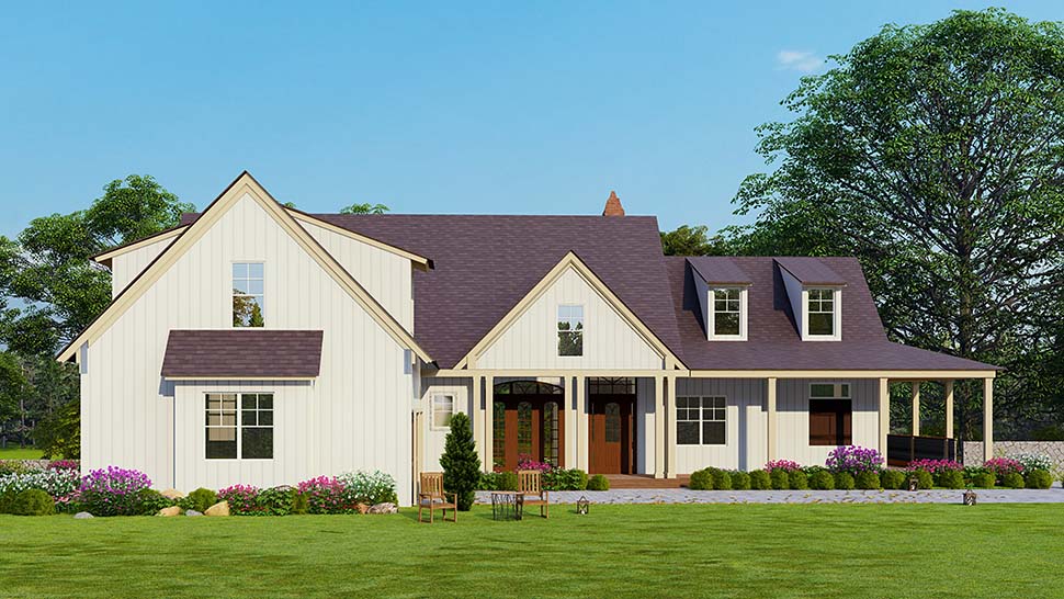 Country, Craftsman, Farmhouse, Southern, Traditional Plan with 3761 Sq. Ft., 2 Car Garage Picture 4