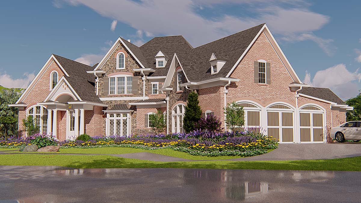 French Country, New American Style, Traditional Plan with 4127 Sq. Ft., 3 Car Garage Picture 2