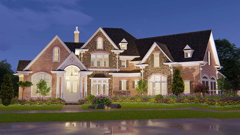 French Country, New American Style, Traditional Plan with 4127 Sq. Ft., 3 Car Garage Picture 4