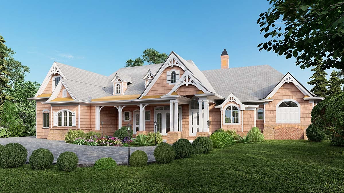 Craftsman, New American Style, Ranch, Traditional Plan with 2859 Sq. Ft., 4 Bedrooms, 4 Bathrooms, 3 Car Garage Picture 2