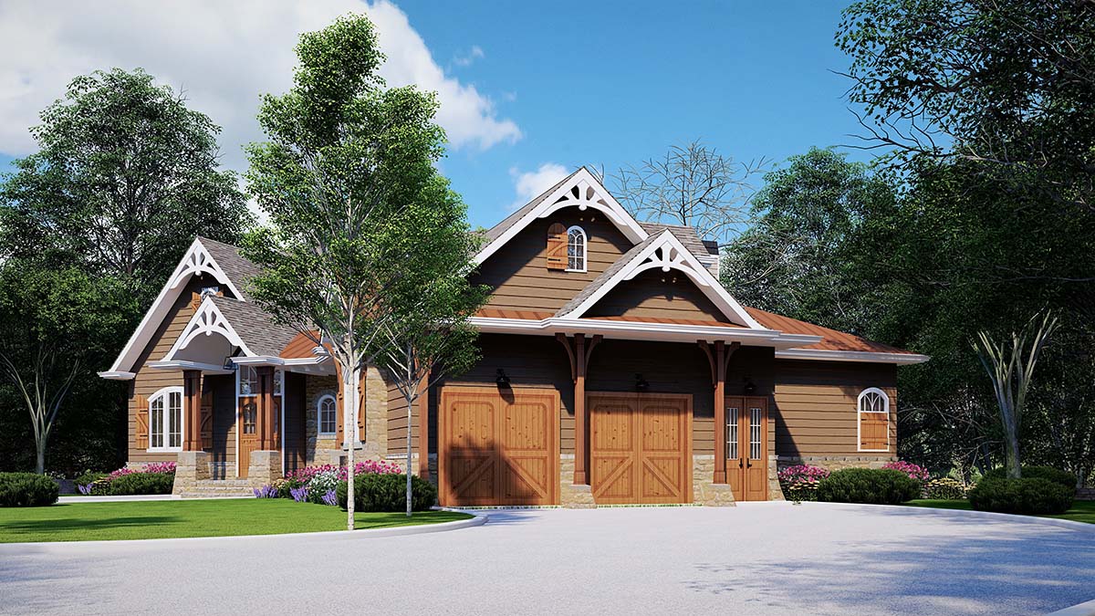 Craftsman, New American Style, Ranch, Traditional Plan with 2512 Sq. Ft., 3 Bedrooms, 2 Bathrooms, 2 Car Garage Picture 2